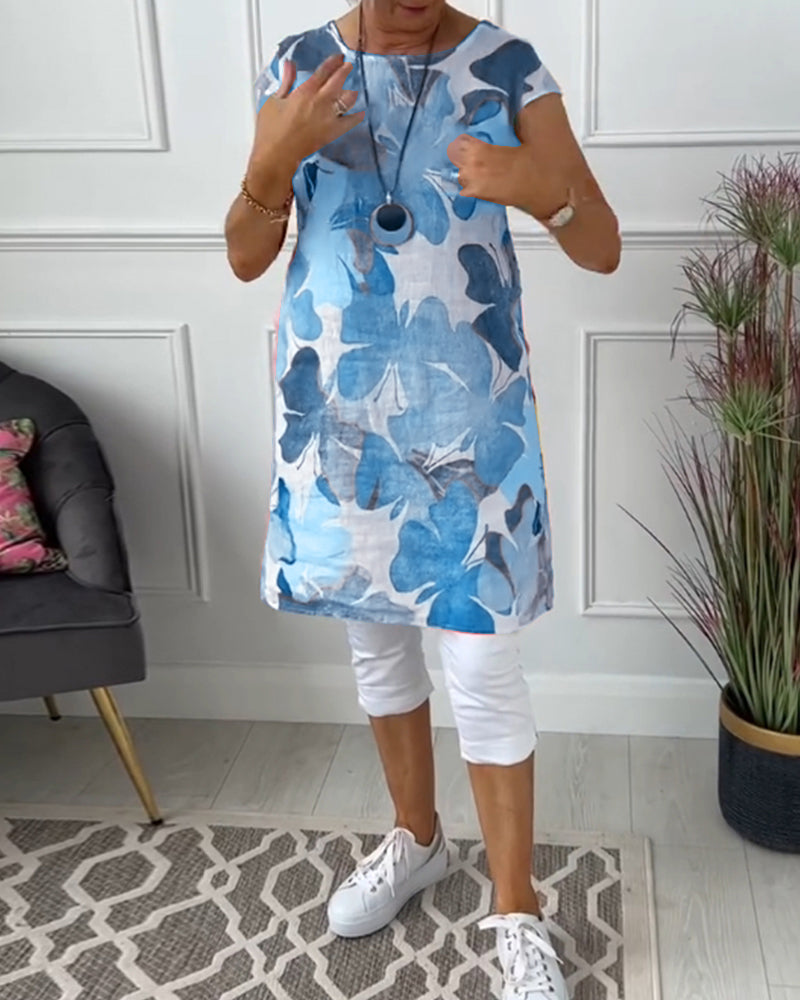 LUCIENNE™ - KLEURRIJKE LANGE BLOEMENPRINT TOP