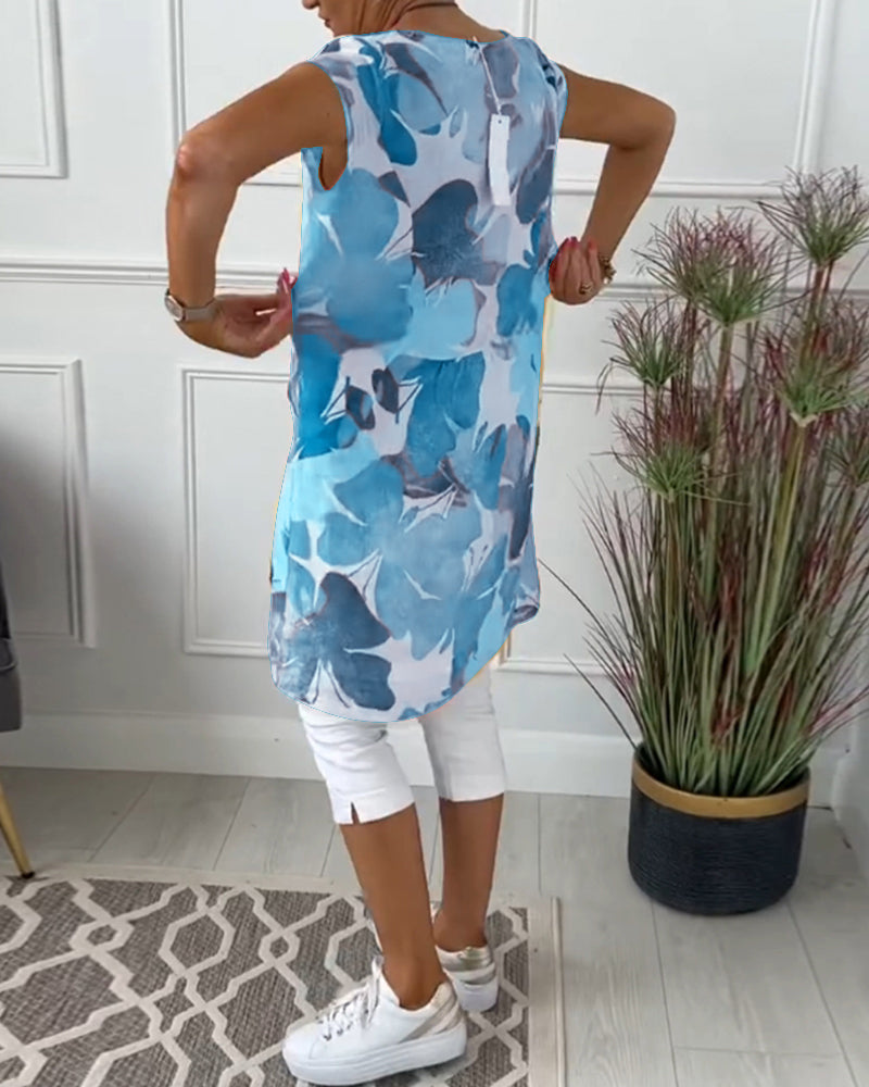 LUCIENNE™ - KLEURRIJKE LANGE BLOEMENPRINT TOP
