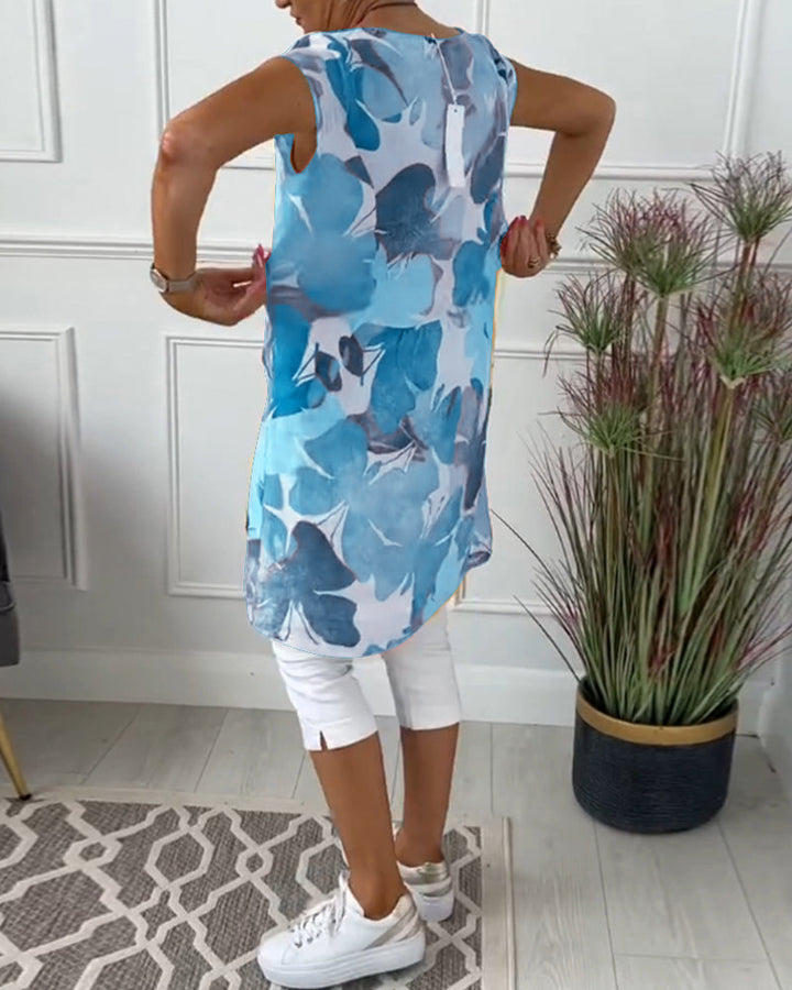 LUCIENNE™ - KLEURRIJKE LANGE BLOEMENPRINT TOP
