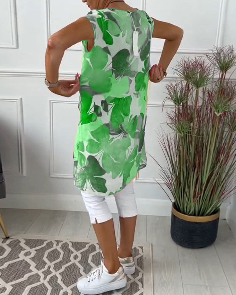LUCIENNE™ - KLEURRIJKE LANGE BLOEMENPRINT TOP