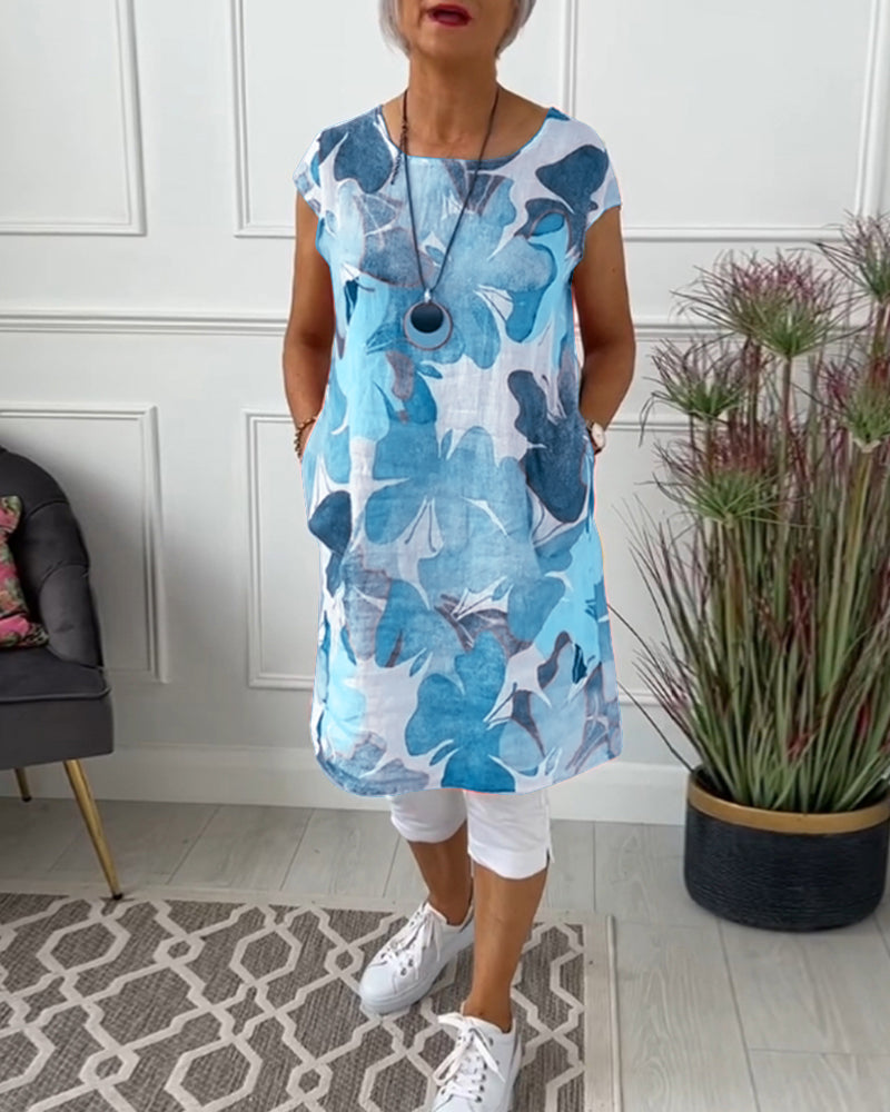 LUCIENNE™ - KLEURRIJKE LANGE BLOEMENPRINT TOP