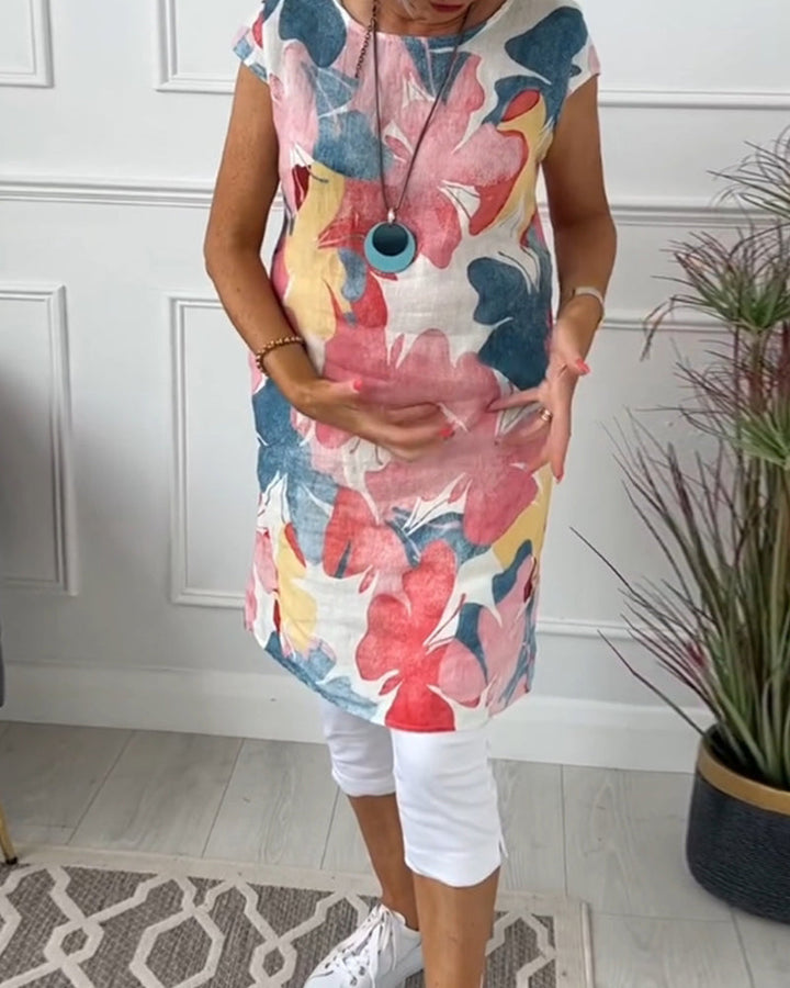 LUCIENNE™ - KLEURRIJKE LANGE BLOEMENPRINT TOP