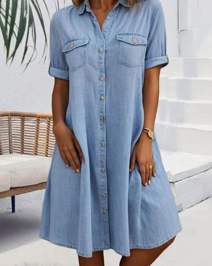 STELLA™ - MIDI-JURK MET KORTE MOUWEN