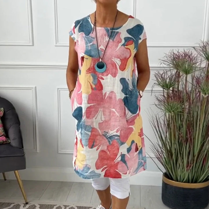 LUCIENNE™ - KLEURRIJKE LANGE BLOEMENPRINT TOP